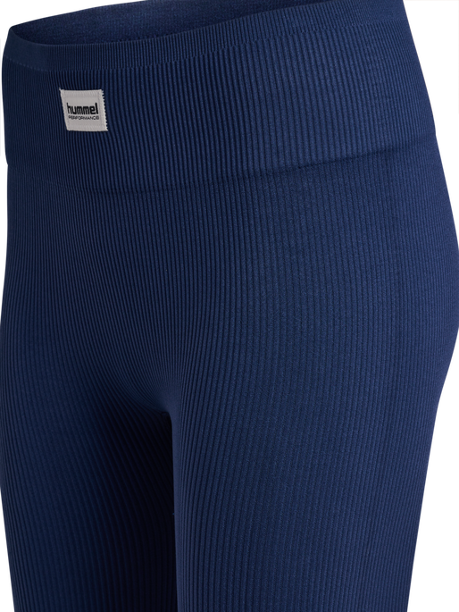 hmlPULSE SEAMLESS RIB MW TIGHTS, DRESS BLUES, packshot