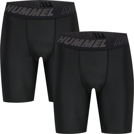 hmlTE TOPAZ 2-PACK TIGHT SHORTS, BLACK/BLACK, packshot