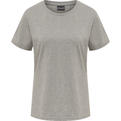 hmlRED BASIC T-SHIRT S/S WOMAN, GREY MELANGE, packshot