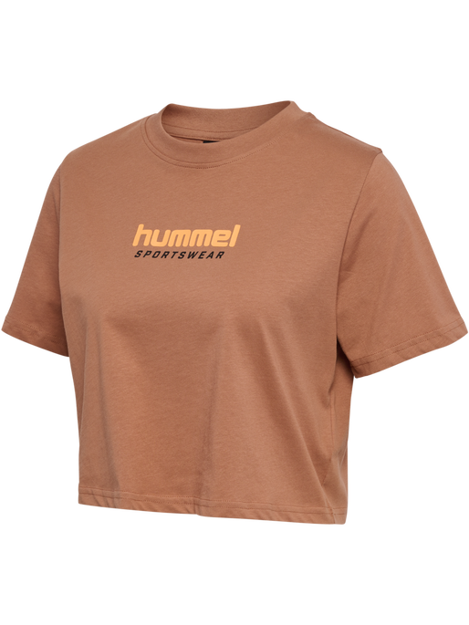 hmlLGC MALU CROPPED T-SHIRT, MOCHA MOUSSE, packshot