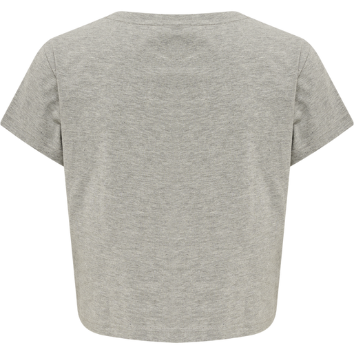 hmlLEGACY WOMAN CROPPED T-SHIRT, GREY MELANGE, packshot