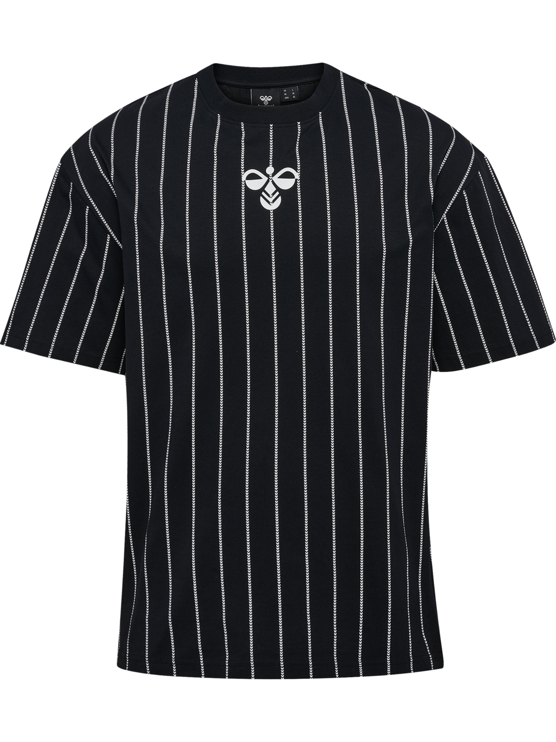 Chevron Pinstripe T-Shirt, BLACK/WHITE, packshot
