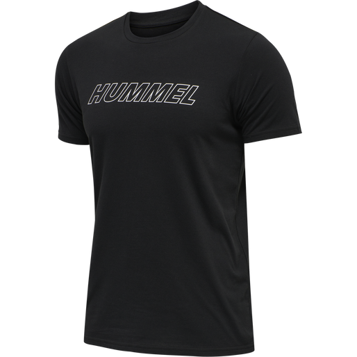 hmlTE CALLUM COTTON T-SHIRT, BLACK, packshot
