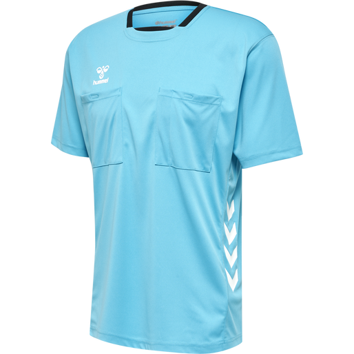 hmlREFEREE CHEVRON JERSEY S/S, SCUBA BLUE, packshot