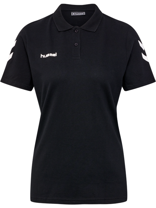 HMLGO COTTON POLO WOMAN, BLACK HMLGO COTTON POLO WOMAN, BLACK, packshot