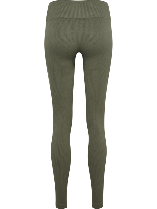 hmlPULSE SEAMLESS RIB MW TIGHTS, DUSTY OLIVE, packshot