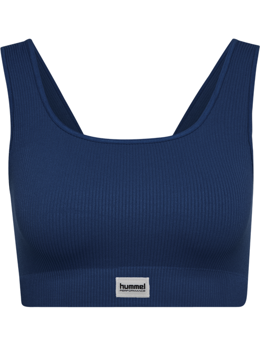 hmlPULSE SEAMLESS RIB BRA, DRESS BLUES, packshot