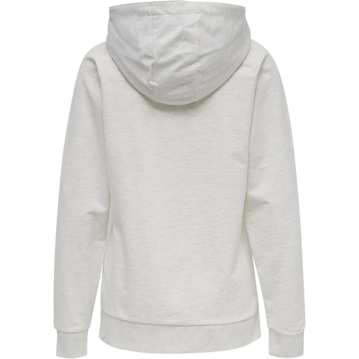 HMLGO COTTON LOGO HOODIE WOMAN, EGRET MELANGE HMLGO COTTON LOGO HOODIE WOMAN, EGRET MELANGE, packshot
