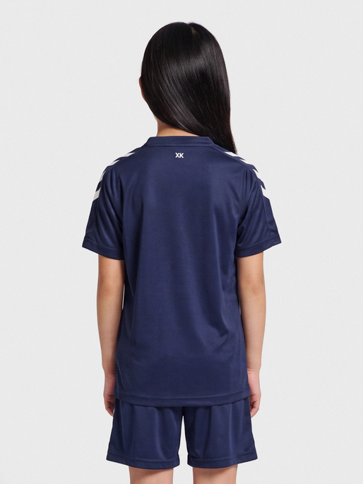 hmlCORE XK STRIPED JERSEY S/S KIDS, MARINE/WHITE, model