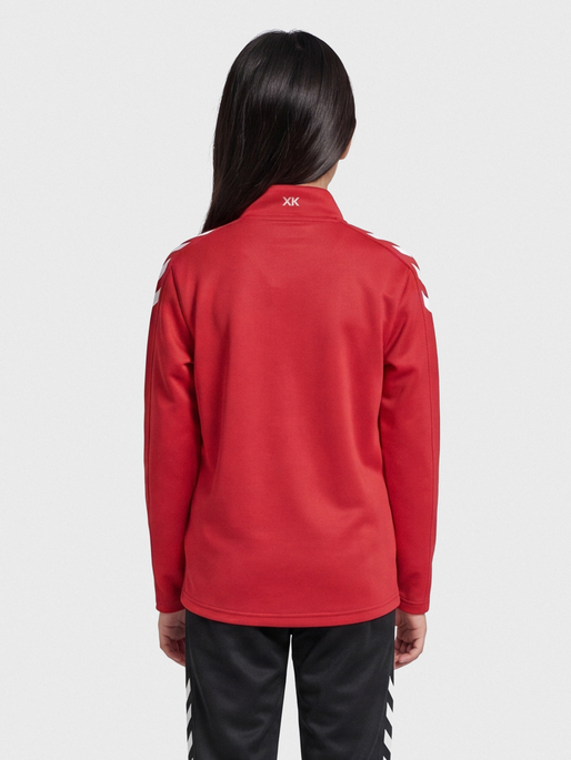 hmlCORE XK POLY ZIP SWEAT KIDS, TRUE RED, model