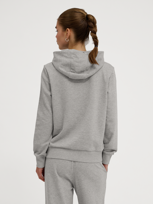 hmlPULSE W SWEAT HOODIE, GREY MELANGE, model