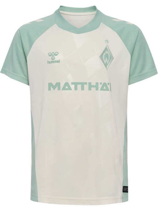 WER 24/25 AWAY JERSEY S/S KIDS, MARSHMELLOW/SILT GREEN WER 24/25 AWAY JERSEY S/S KIDS, MARSHMELLOW/SILT GREEN, packshot