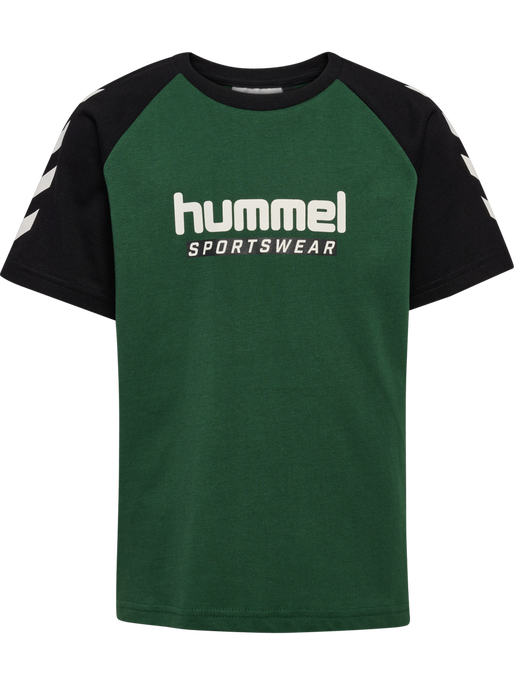 hmlJR LOGO T-SHIRT S/S, DARK GREEN, packshot