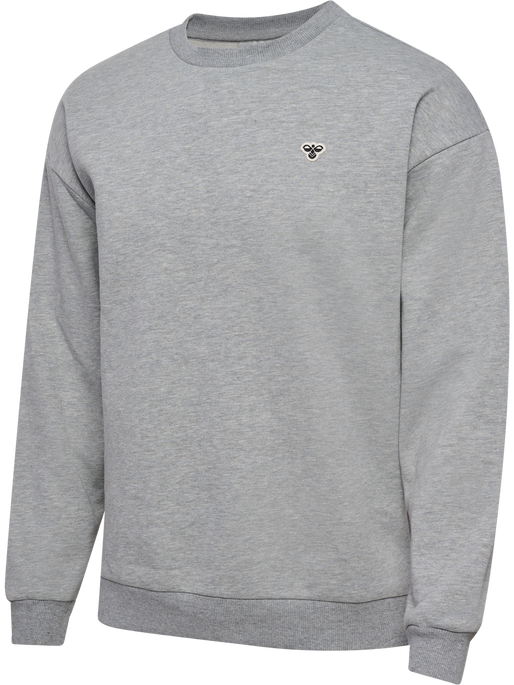 hmlLOOSE CREWNECK BEE, GREY MELANGE, packshot