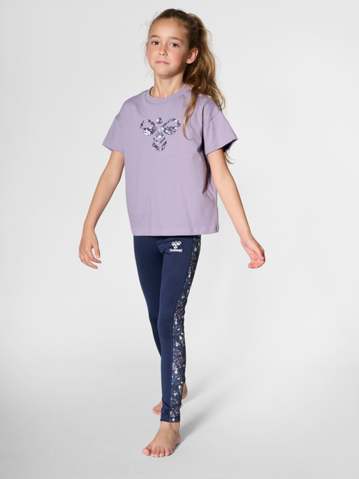 hmlLIBI T-SHIRT, LAVENDER GRAY, model