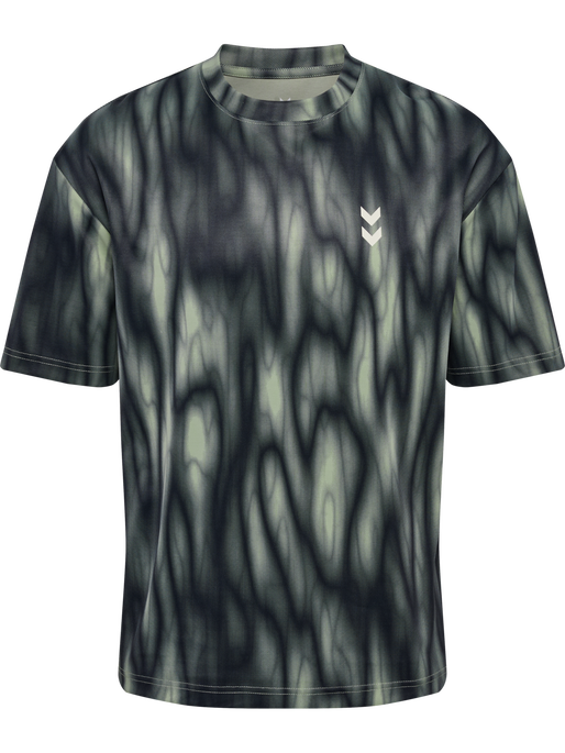 hmlHIIT AOP LOOSE T-SHIRT S/S, SEAGRASS hmlHIIT AOP LOOSE T-SHIRT S/S, SEAGRASS, packshot