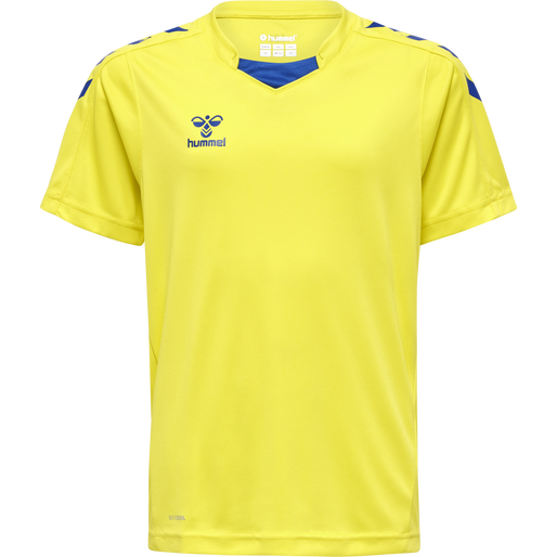 hmlCORE XK POLY JERSEY S/S KIDS, BLAZING YELLOW/TRUE BLUE hmlCORE XK POLY JERSEY S/S KIDS, BLAZING YELLOW/TRUE BLUE, packshot