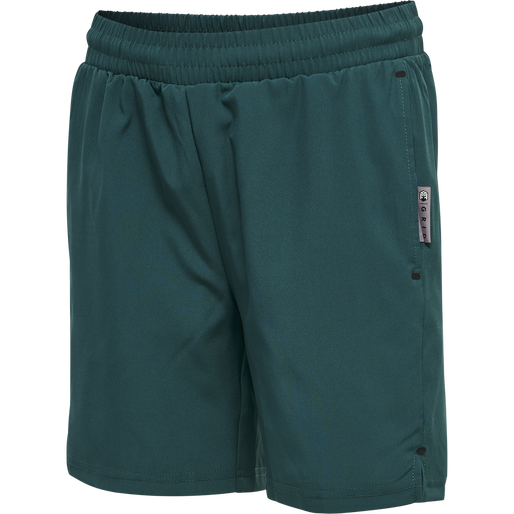 hmlMOVE GRID WOVEN SHORTS KIDS, DEEP TEAL, packshot