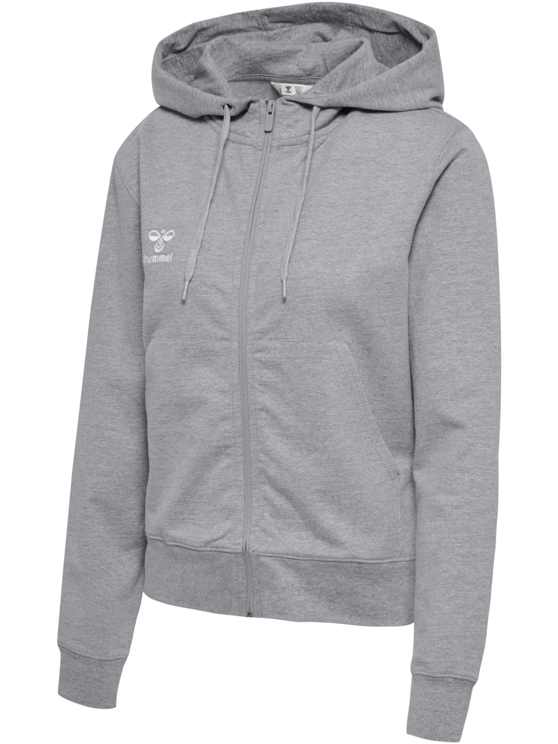 hmlGO 2.0 ZIP HOODIE WOMAN, GREY MELANGE, packshot