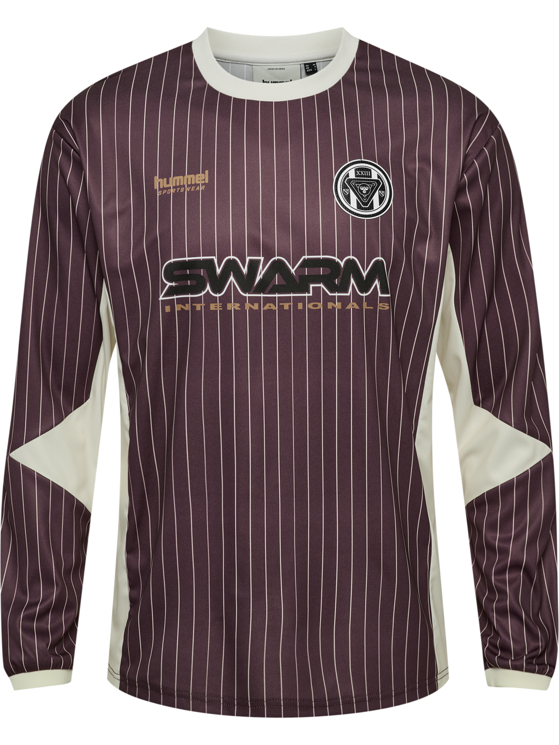 hmlLOOSE JERSEY LS STRIPE TOPSCORER, VINEYARD WINE, packshot