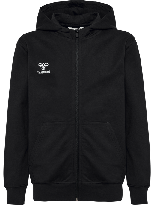 hmlGO 2.0 ZIP HOODIE KIDS, BLACK hmlGO 2.0 ZIP HOODIE KIDS, BLACK, packshot
