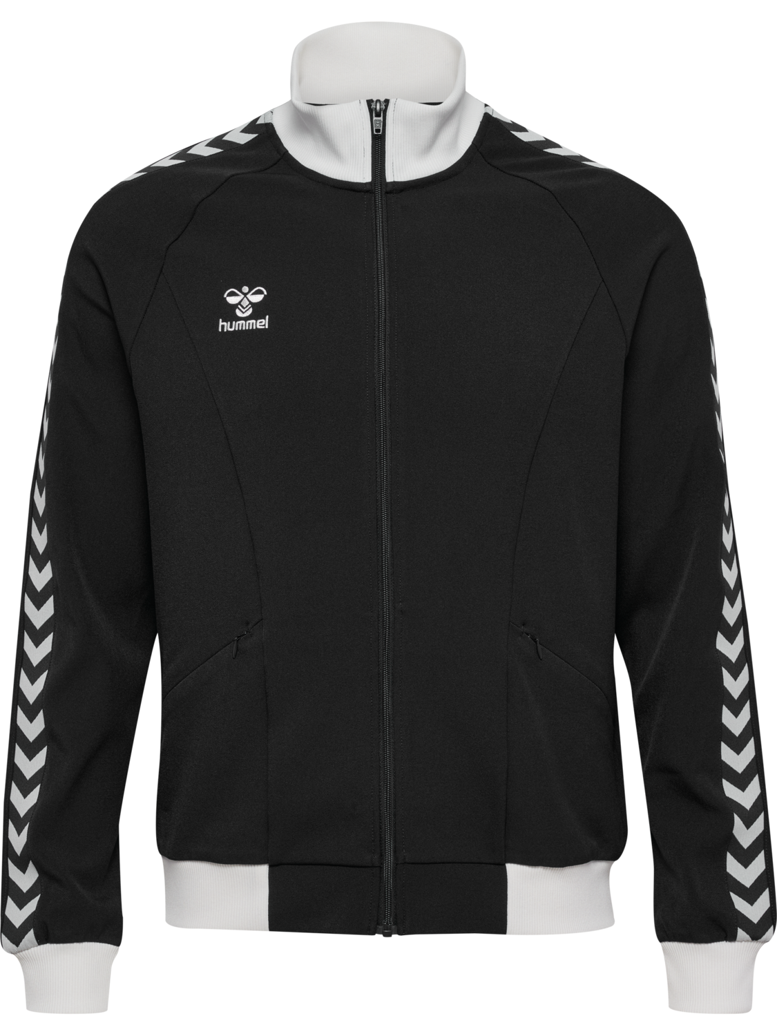 hmlROOT TRACK ZIP JACKET, BLACK, packshot