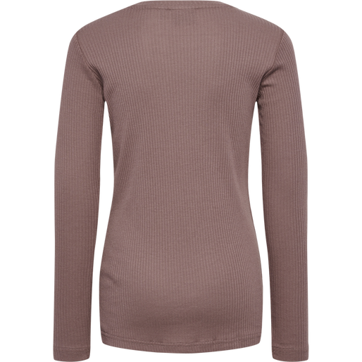 hmlREVE T-SHIRT  L/S, DEEP TAUPE, packshot