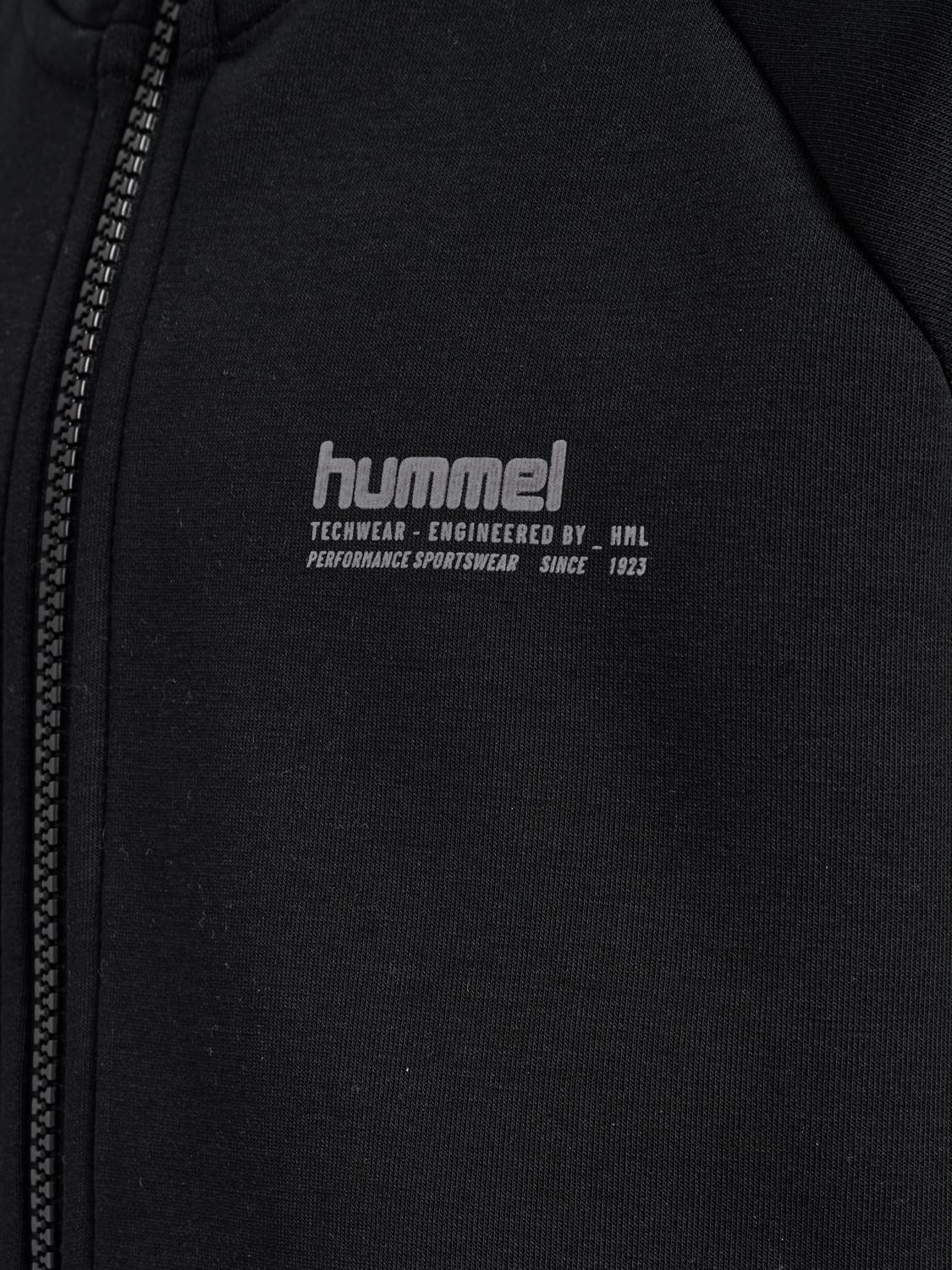 hmlJR TECH FLEECE ZIP HOODIE, BLACK, packshot