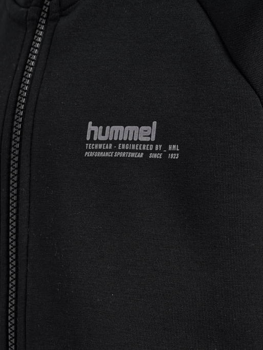 hmlJR TECH FLEECE ZIP HOODIE, BLACK, packshot