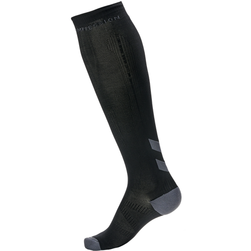 ELITE COMPRESSION SOCK, BLACK/ASPHALT, packshot