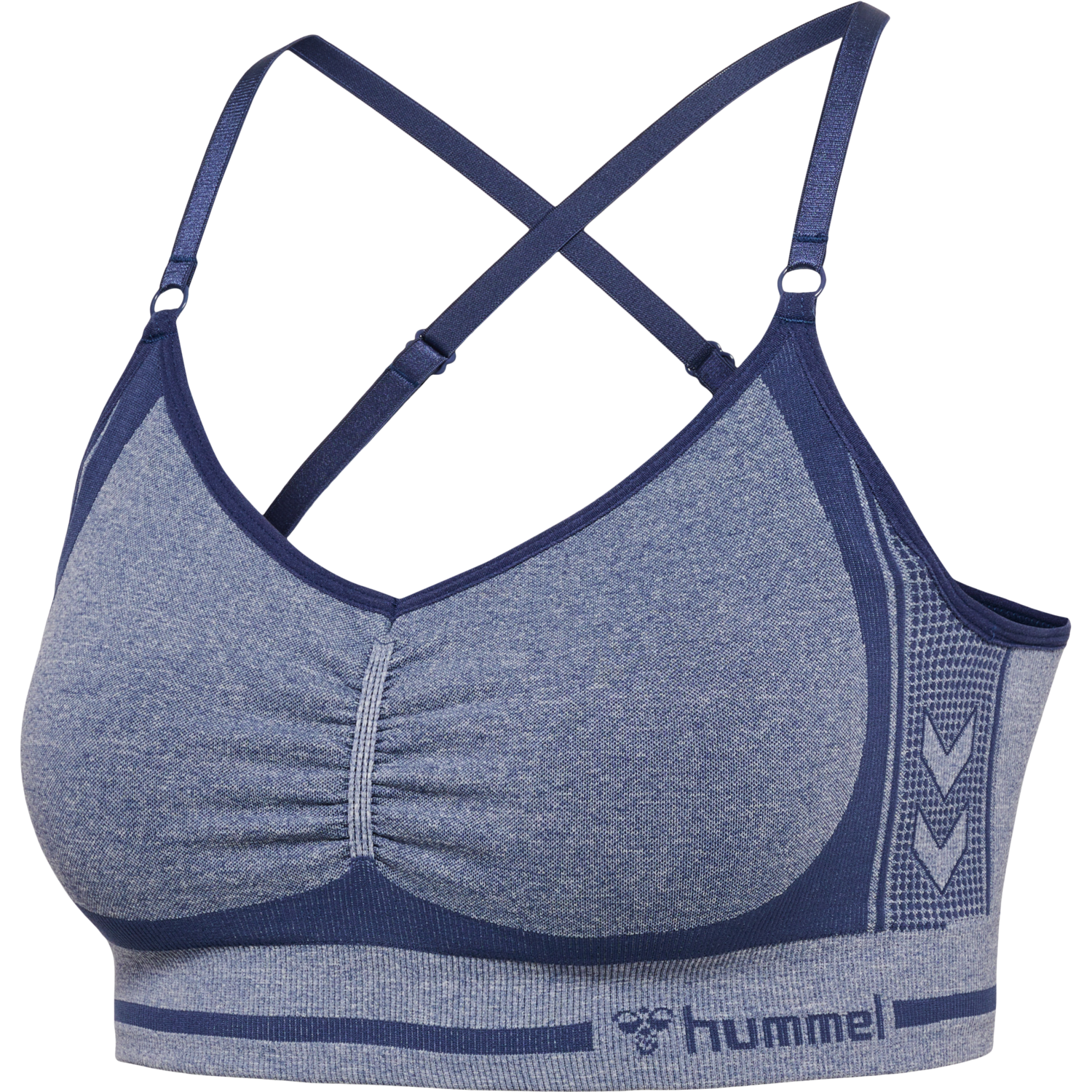 hmlMT LULU SEAMLESS SCRUNCH BRA, INSIGNIA BLUE MELANGE, packshot