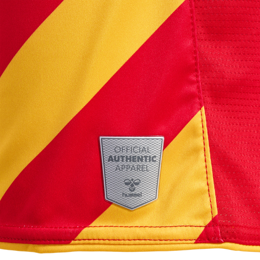 hmlCSC 19/20 KIDS HOME JERSEY S/S, TRUE RED/SPORTS YELLOW W/SPONS hmlCSC 19/20 KIDS HOME JERSEY S/S, TRUE RED/SPORTS YELLOW W/SPONS, packshot