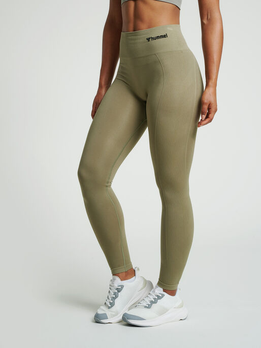 hmlTIF SEAMLESS HIGH WAIST TIGHTS, VETIVER, model