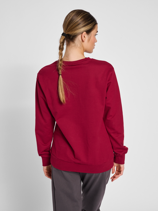 hmlOFFGRID COTTON SWEATSHIRT WO, RHUBARB, model