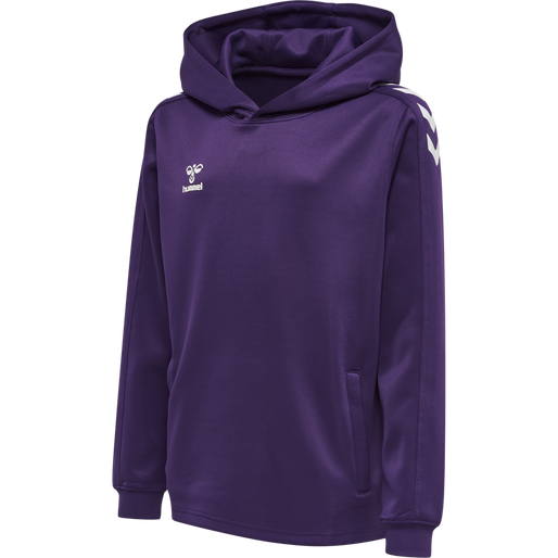hmlCORE XK POLY KIDS SWEAT HOODIE, ACAI/WHITE, packshot
