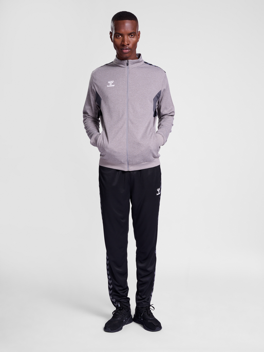 hmlAUTHENTIC PL ZIP JACKET, GREY MELANGE, model