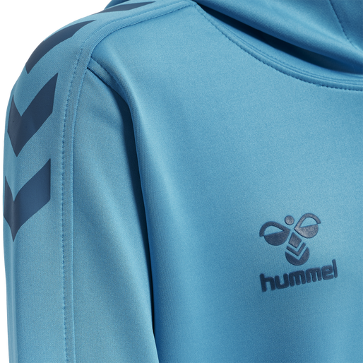 hmlCORE XK POLY KIDS SWEAT HOODIE, BLUE DANUBE, packshot
