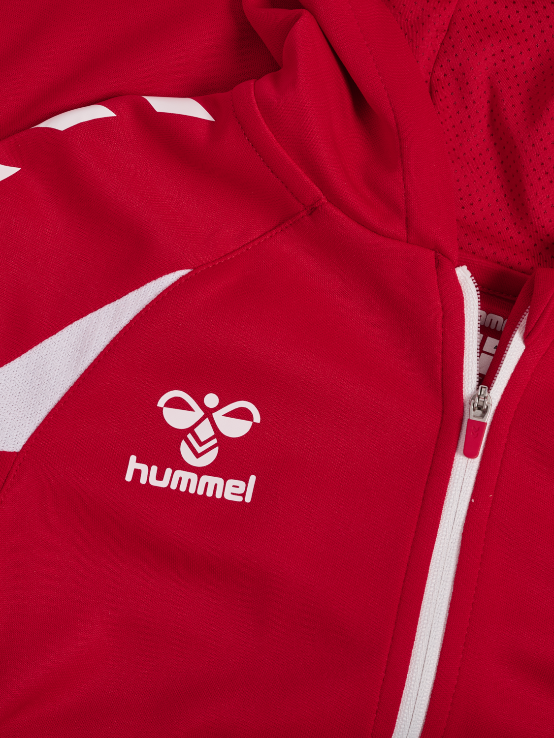 hmlCORE 2.0 ZIP HOODIE KIDS, TRUE RED/WHITE, packshot