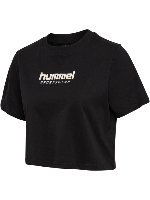 hmlLGC MALU CROPPED T-SHIRT, BLACK, packshot