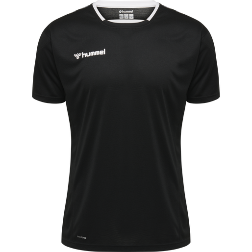hmlAUTHENTIC KIDS POLY JERSEY S/S, BLACK/WHITE hmlAUTHENTIC KIDS POLY JERSEY S/S, BLACK/WHITE, packshot