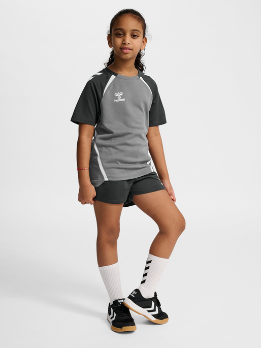 hmlLEAD 2.0 JERSEY S/S KIDS, STEEL GRAY/ASPHALT, model