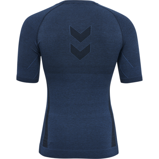 hmlTE MIKE SEAMLESS T-SHIRT, INSIGNIA BLUE/BLACK MELANGE, packshot