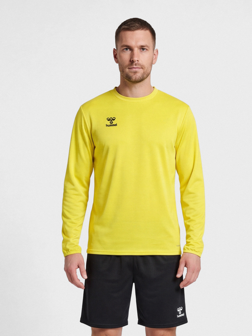 hmlESSENTIAL SWEATSHIRT, BLAZING YELLOW, model