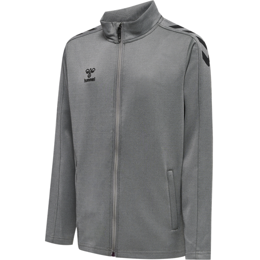 hmlCORE XK POLY ZIP SWEAT KIDS, GREY MELANGE hmlCORE XK POLY ZIP SWEAT KIDS, GREY MELANGE, packshot