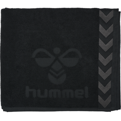 HUMMEL LARGE TOWEL, BLACK, packshot