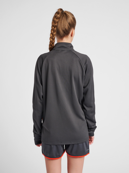 hmlAUTHENTIC WOMEN POLY ZIP JACKET, ASPHALT, model