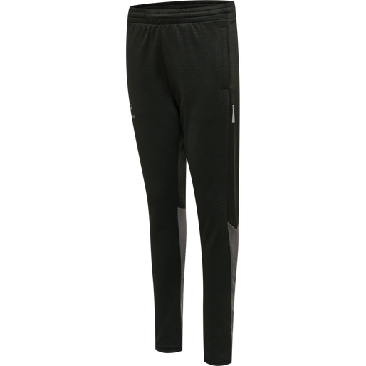 hmlONGRID POLY PANTS KIDS, JET BLACK/FORGED IRON, packshot