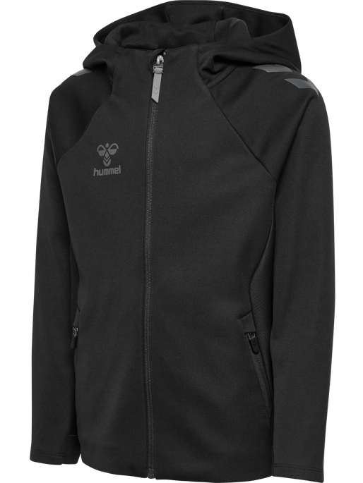 hmlCIMA 2.0 ZIP HOODIE KIDS, BLACK hmlCIMA 2.0 ZIP HOODIE KIDS, BLACK, packshot