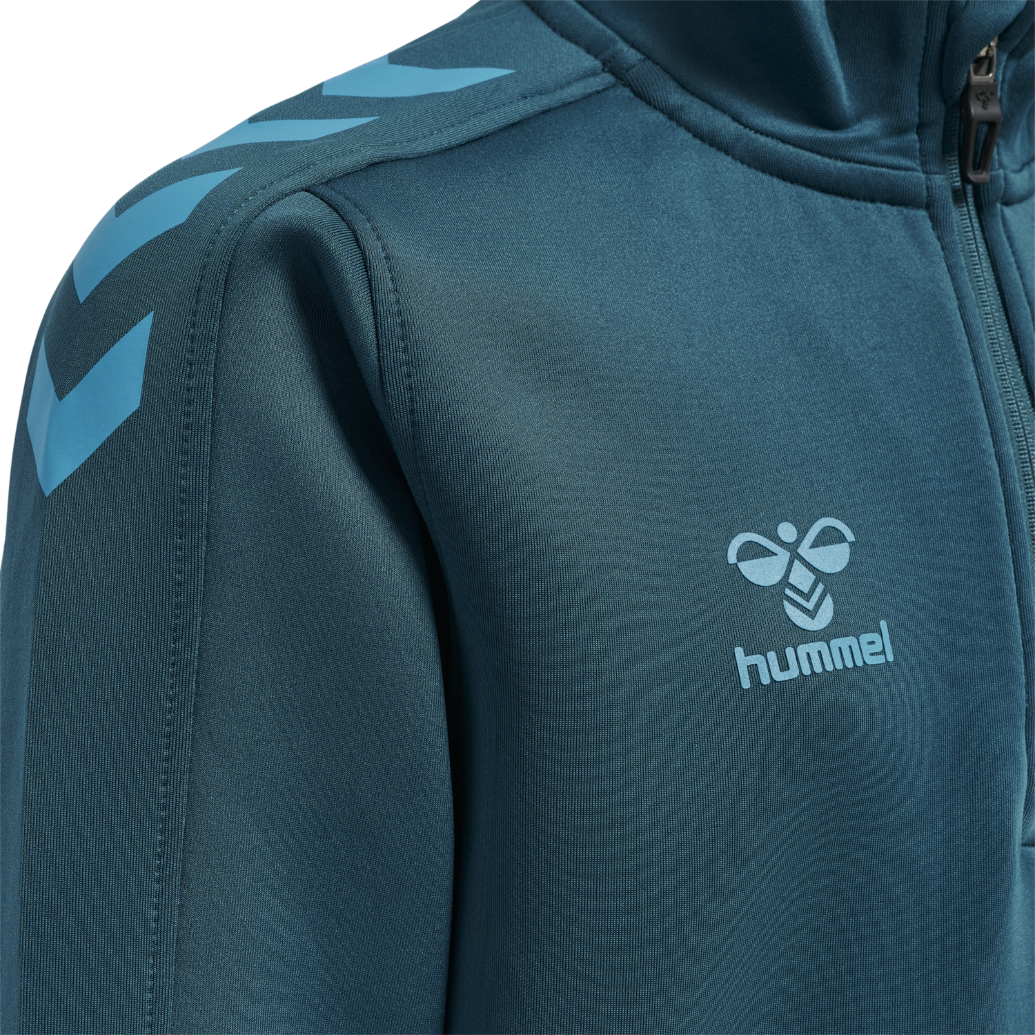 hmlCORE XK HALF ZIP POLY SWEAT KIDS, BLUE CORAL, packshot