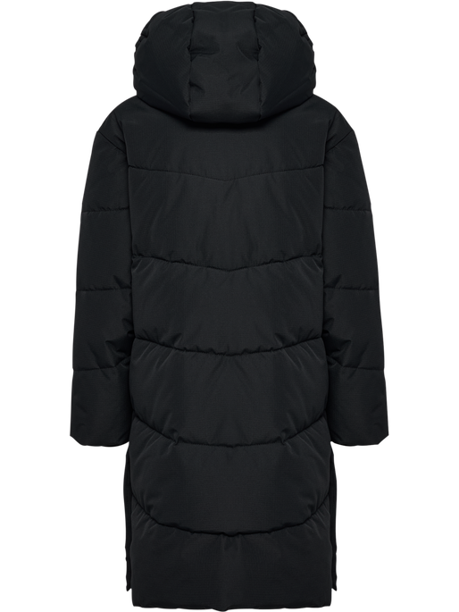 hmlJR PUFFER LONG JACKET, BLACK hmlJR PUFFER LONG JACKET, BLACK, packshot